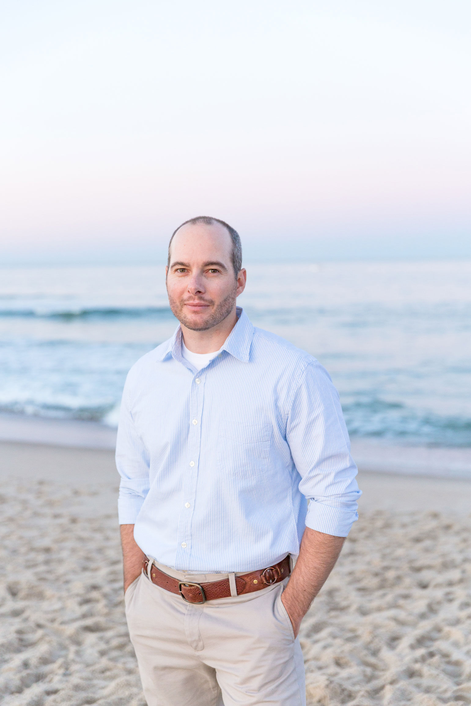 his sunset beach portrait