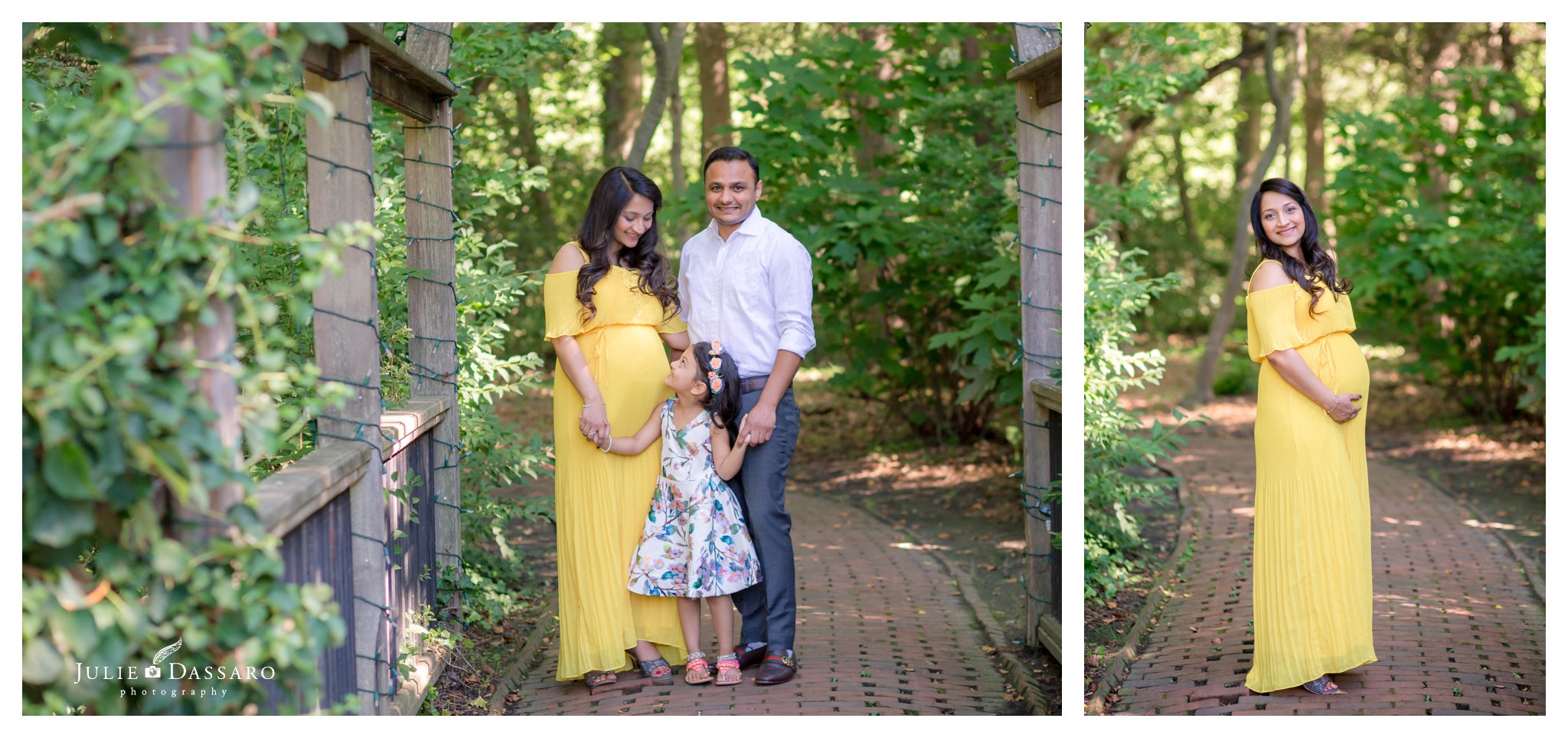 family photo under trellis