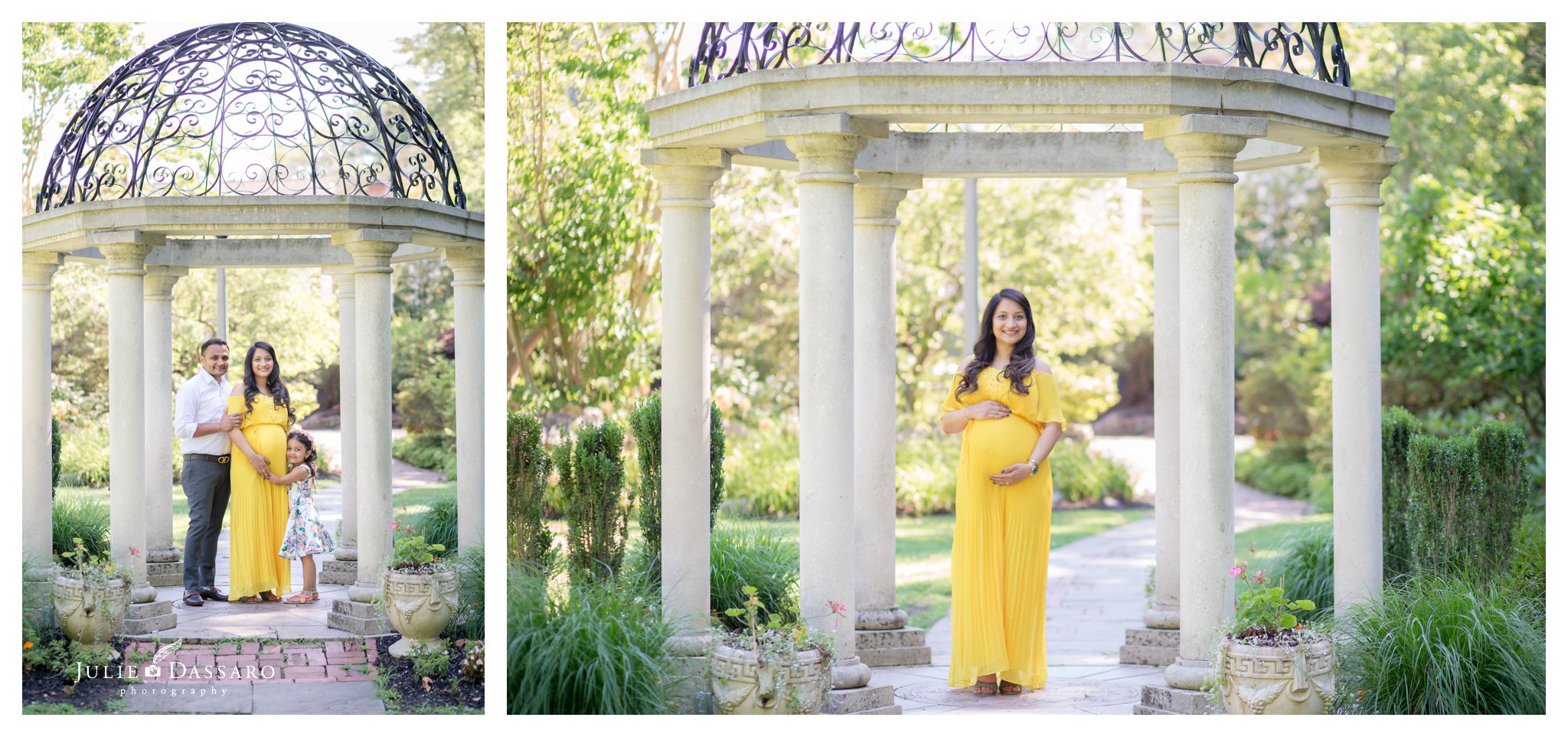 maternity portrait in yellow dress