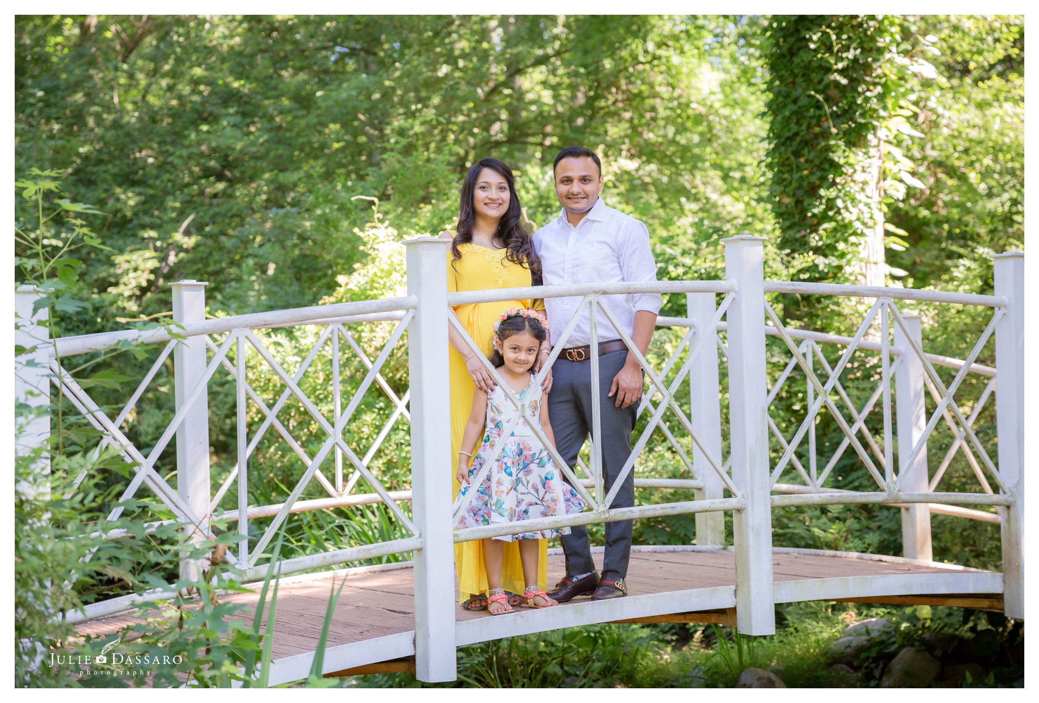 family picture on bridge